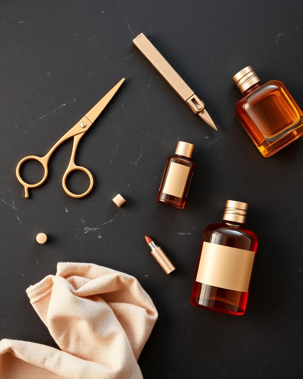 Premium salon tools flatlay